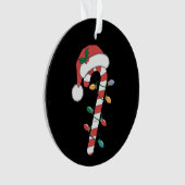 Christmas Candy Cane Santa Xmas Kinder Ornament (voorkant)