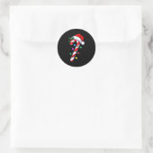 Christmas Candy Cane Santa Xmas Ronde Sticker (Tas)