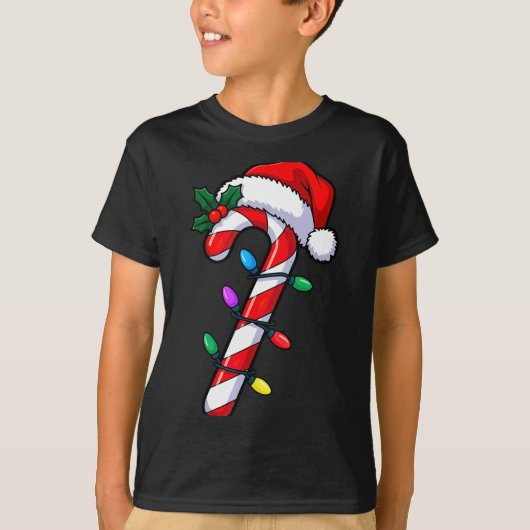 Christmas Candy Cane Santa Xmas  T-shirt (Voorkant)