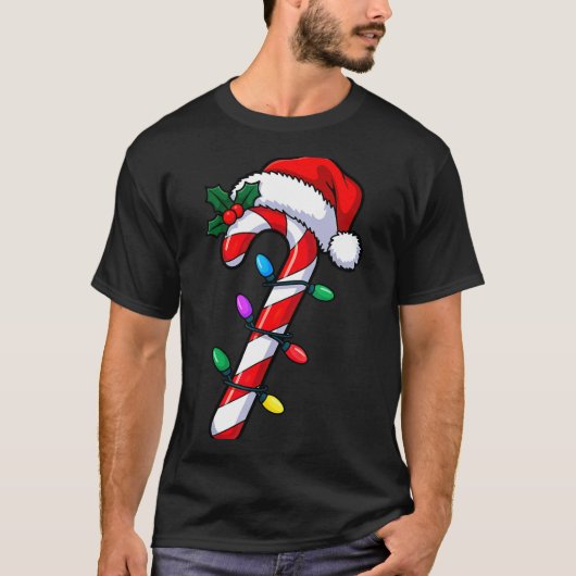 Christmas Candy Cane Santa Xmas  T-shirt (Voorkant)