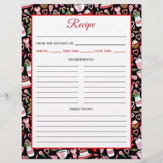 Christmas Candy Cane Snoepjes Recept Pagina Flyer (Voorkant)