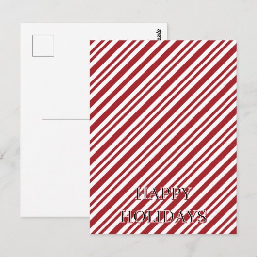 Christmas Candy Cane Stripes Briefkaart (Voorkant / Achterkant)