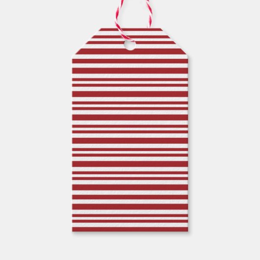 Christmas Candy Cane Stripes Cadeaulabel (Voorkant)