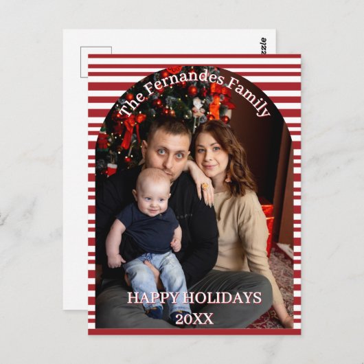 Christmas Candy Cane Stripes Cutsom Briefkaart (Voorkant / Achterkant)