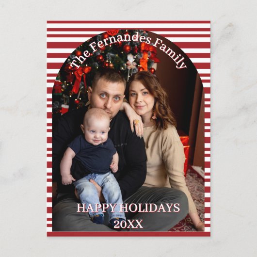 Christmas Candy Cane Stripes Cutsom Briefkaart (Voorkant)