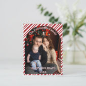 Christmas Candy Cane Stripes Cutsom Briefkaart (Staand voorkant)