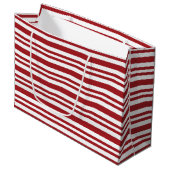 Christmas Candy Cane Stripes Groot Cadeauzakje (Voorkant Gekanteld)