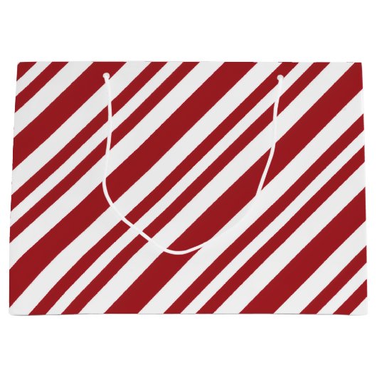Christmas Candy Cane Stripes Groot Cadeauzakje (Voorkant)