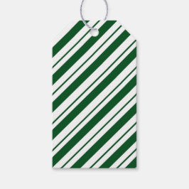 Christmas Candy Cane Stripes in Green and White  Cadeaulabel