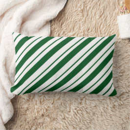Christmas Candy Cane Stripes in Green and White  Kussen