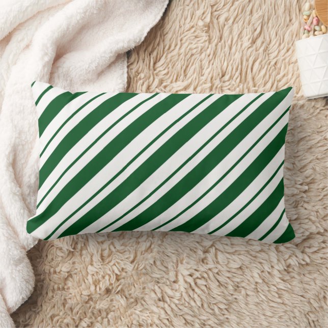 Christmas Candy Cane Stripes in Green and White  Kussen (Deken)
