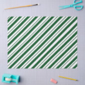 Christmas Candy Cane Stripes in Green and White  Tissuepapier (Craft)