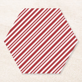 Christmas Candy Cane Stripes Kartonnen Onderzetters