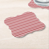 Christmas Candy Cane Stripes Kartonnen Onderzetters (Gekanteld)