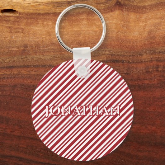 Christmas Candy Cane Stripes keychain (Achterkant)