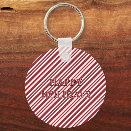 Christmas Candy Cane Stripes keychain (Voorkant)
