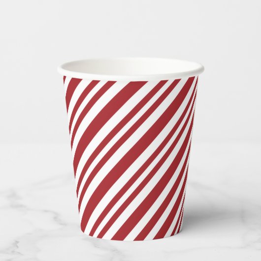 Christmas Candy Cane Stripes Papieren Bekers (Achterkant)