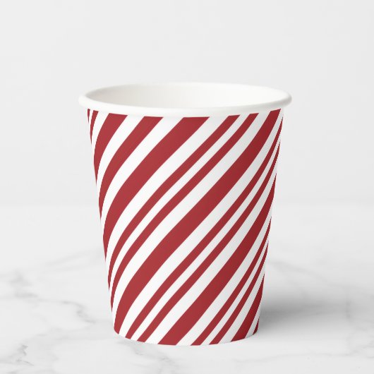 Christmas Candy Cane Stripes Papieren Bekers (Voorkant)