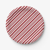 Christmas Candy Cane Stripes Papieren Bordje (Voorkant)