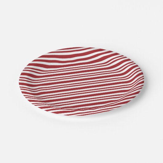 Christmas Candy Cane Stripes Papieren Bordje (Gekanteld)