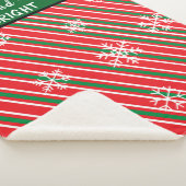 Christmas Candy Cane Stripes Red Green Sherpa Deken (3/4)