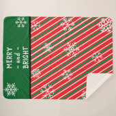 Christmas Candy Cane Stripes Red Green Sherpa Deken (Voorkant (horizontaal))
