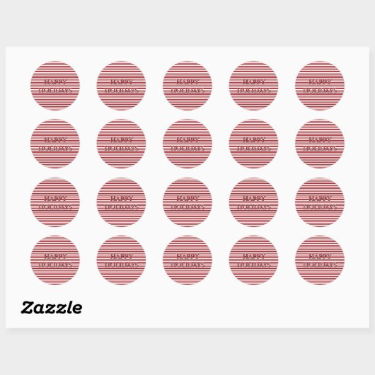 Christmas Candy Cane Stripes Ronde Sticker (Vel)