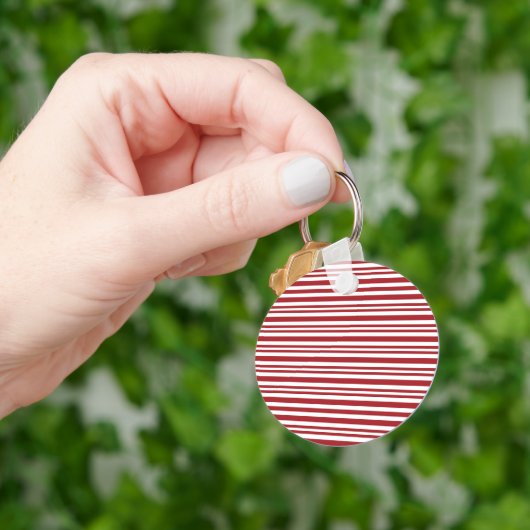 Christmas Candy Cane Stripes Sleutelhanger (Hand)