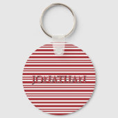 Christmas Candy Cane Stripes Sleutelhanger (Achterkant)
