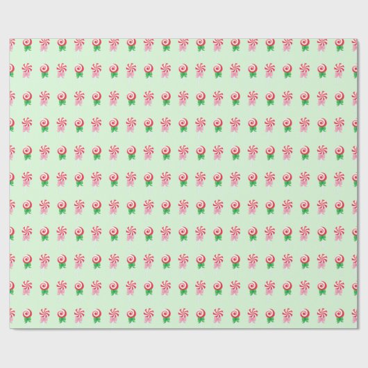 Christmas Candy Cane Swirls Pattern Cadeaupapier (Vlak)