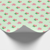 Christmas Candy Cane Swirls Pattern Cadeaupapier (Hoek)