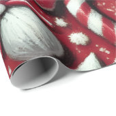 Christmas Candy Cane Tree Presents Red Decoupage Cadeaupapier (Rol Hoek)