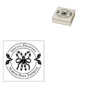 Christmas Candy Cane Wood Art Stamp Rubberstempel (Gestempeld)