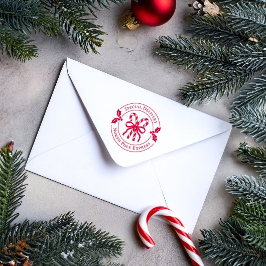 Christmas Candy Cane Wood Art Stamp Zelfinktende Stempel