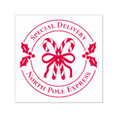 Christmas Candy Cane Wood Art Stamp Zelfinktende Stempel (Design)