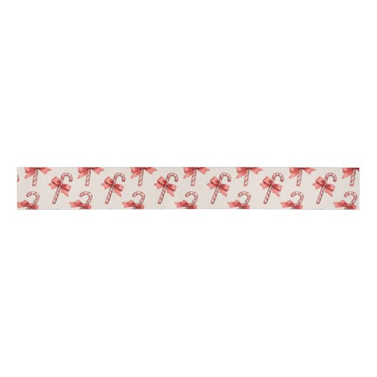 Christmas Candy Canes Grosgrain Lint (Voorkant)