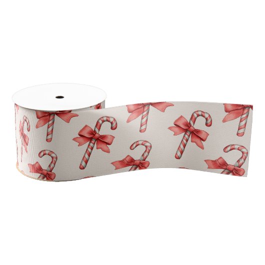 Christmas Candy Canes Grosgrain Lint (Spoel)