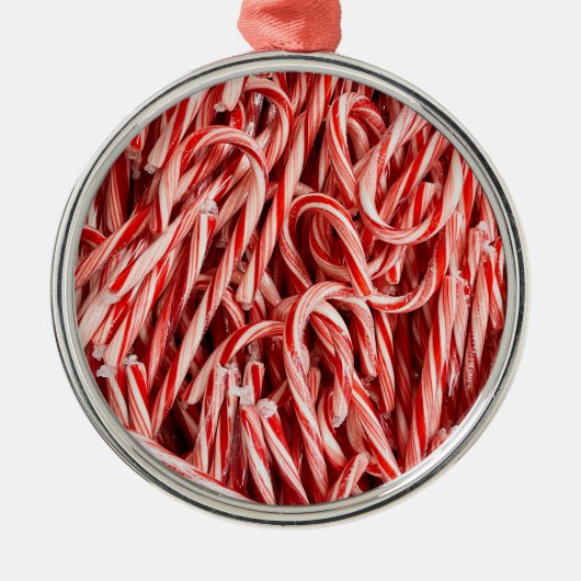Christmas Candy Canes Metalen Ornament (Voorkant)