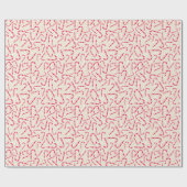 Christmas-Candy Canes-Red en Pink-Cream Textured Cadeaupapier (Vlak)