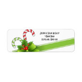 Christmas Candy Canes retour adreslabels Etiket (Voorkant)