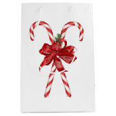 Christmas Candy Canes Tied with a Bow Medium Cadeauzakje (Voorkant)