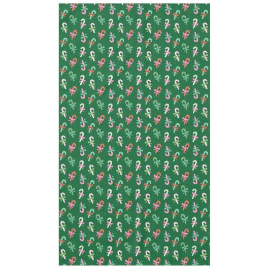 Christmas Candy Canes with Bows - Green Tafelkleed (Voorkant)