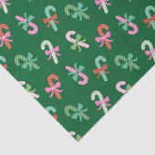 Christmas Candy Canes with Bows - Green Tissuepapier (Detail)