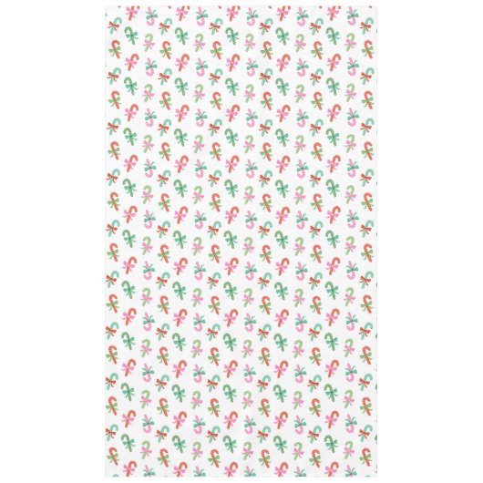 Christmas Candy Canes with Bows - Green & White Tafelkleed (Voorkant)