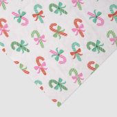 Christmas Candy Canes with Bows - Green & White Tissuepapier (Detail)