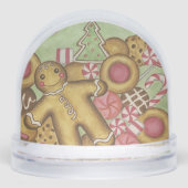 Christmas Candy Cookies Snow Globe  Sneeuwbol (Voorkant)