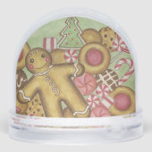 Christmas Candy Cookies Snow Globe  Sneeuwbol (Achterkant)