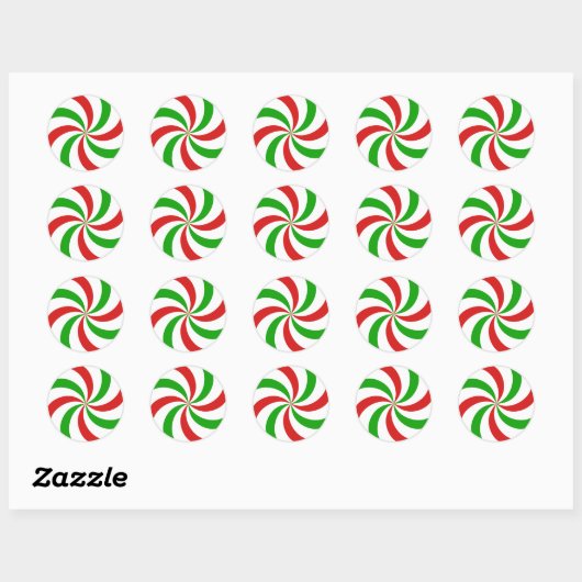 Christmas candy ronde sticker (Vel)