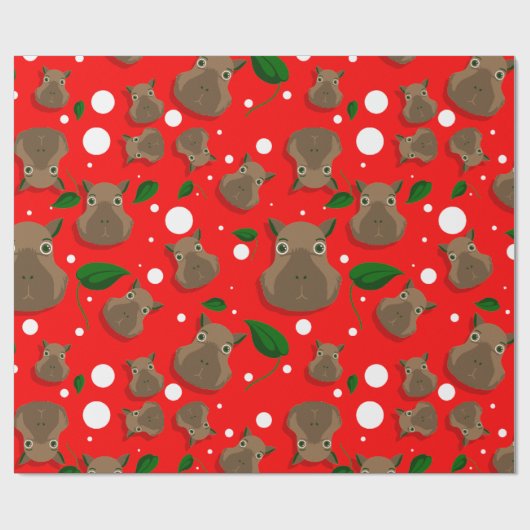 christmas capybara cadeaupapier (Vlak)