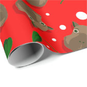 christmas capybara cadeaupapier (Rol Hoek)